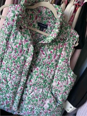 Lands’ End Women’s Floral Quilted Puffer Vest